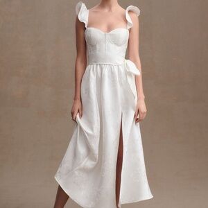 V. Chapman Vera Satin Ruffled Bustier Dress